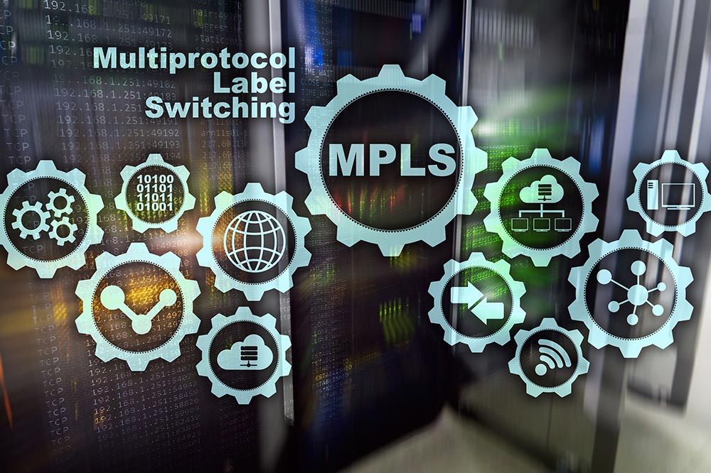 mpls multiprotocol label switching routing telecommunications networks concept virtual screen