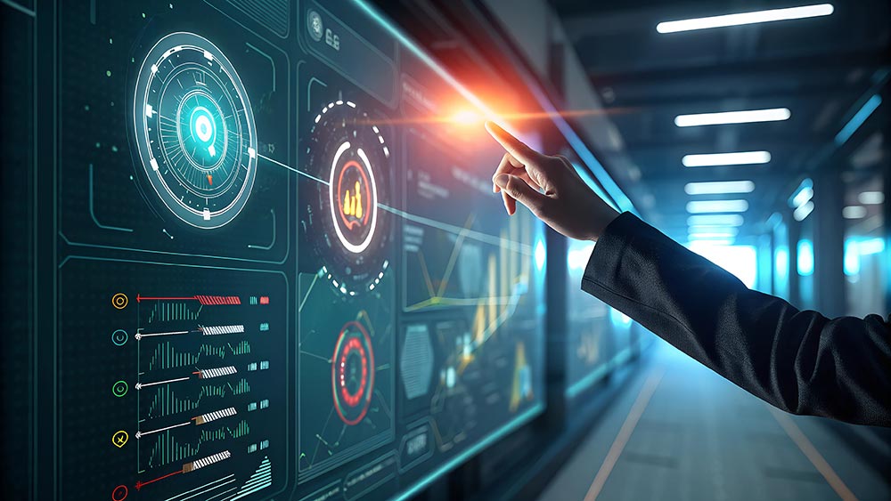 person is pointing screen with word world it